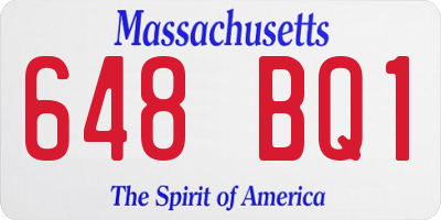 MA license plate 648BQ1