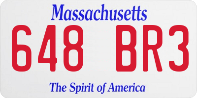 MA license plate 648BR3
