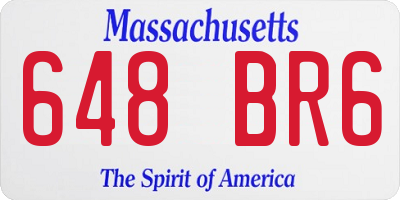 MA license plate 648BR6