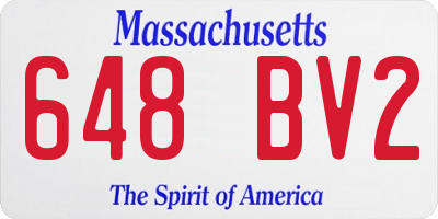 MA license plate 648BV2