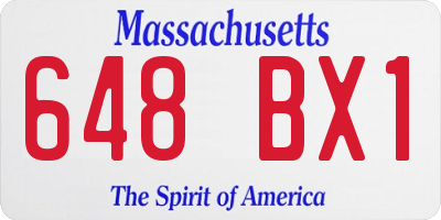 MA license plate 648BX1