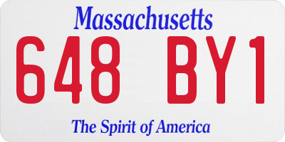 MA license plate 648BY1