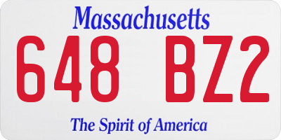 MA license plate 648BZ2