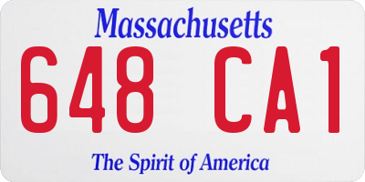 MA license plate 648CA1