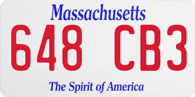 MA license plate 648CB3