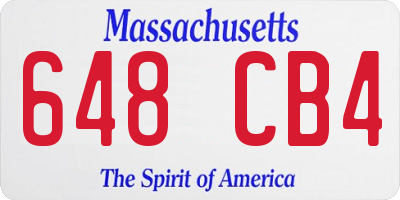 MA license plate 648CB4