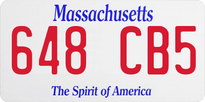 MA license plate 648CB5