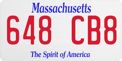 MA license plate 648CB8
