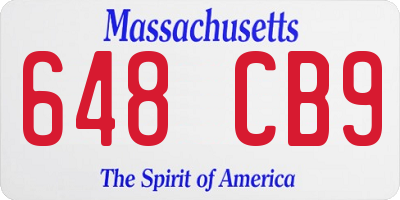 MA license plate 648CB9