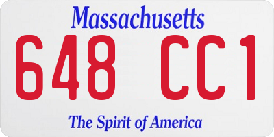 MA license plate 648CC1
