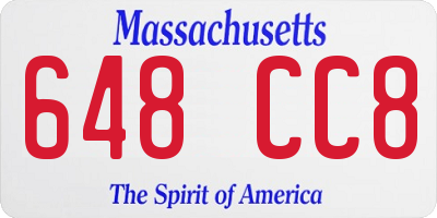 MA license plate 648CC8