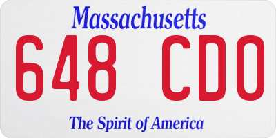 MA license plate 648CD0
