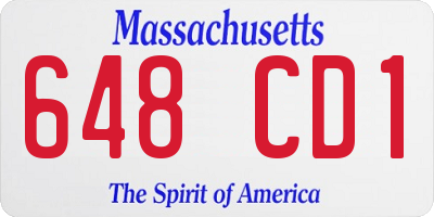 MA license plate 648CD1