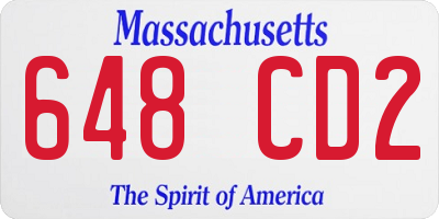 MA license plate 648CD2