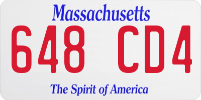 MA license plate 648CD4
