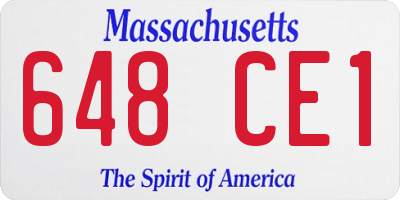 MA license plate 648CE1
