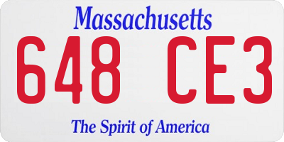 MA license plate 648CE3