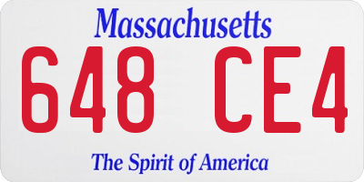 MA license plate 648CE4