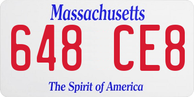 MA license plate 648CE8