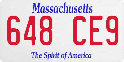 MA license plate 648CE9
