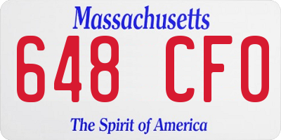 MA license plate 648CF0