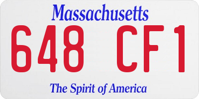 MA license plate 648CF1
