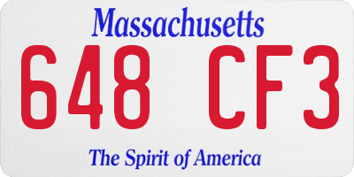 MA license plate 648CF3