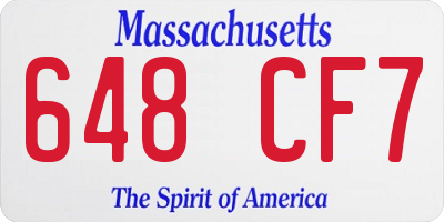 MA license plate 648CF7