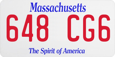 MA license plate 648CG6