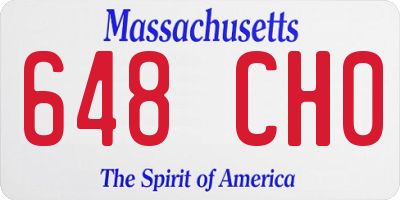 MA license plate 648CH0