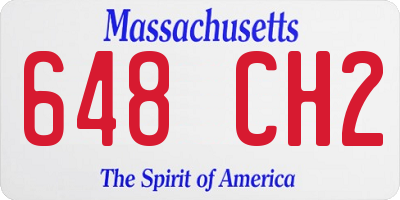 MA license plate 648CH2