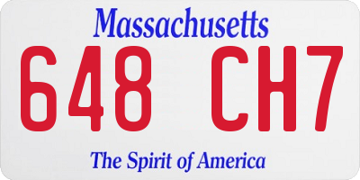MA license plate 648CH7