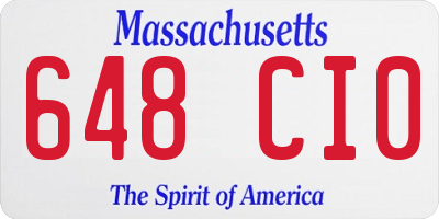 MA license plate 648CI0