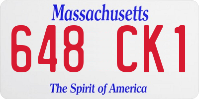MA license plate 648CK1