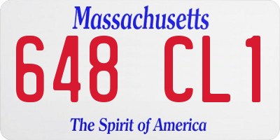 MA license plate 648CL1