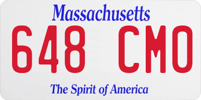 MA license plate 648CM0