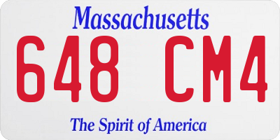 MA license plate 648CM4