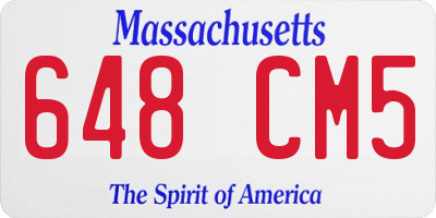 MA license plate 648CM5