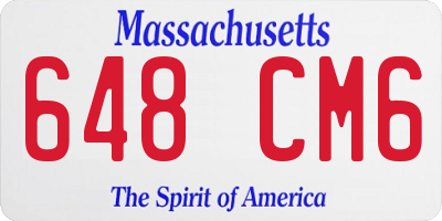 MA license plate 648CM6