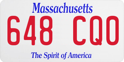 MA license plate 648CQ0