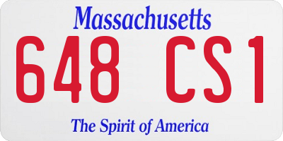 MA license plate 648CS1