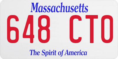 MA license plate 648CT0