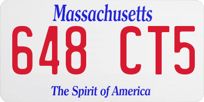 MA license plate 648CT5