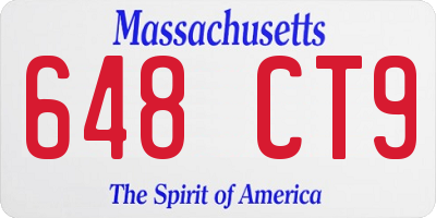 MA license plate 648CT9