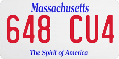 MA license plate 648CU4