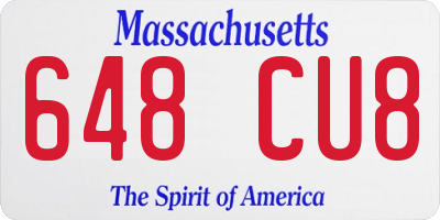 MA license plate 648CU8