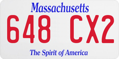 MA license plate 648CX2