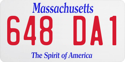 MA license plate 648DA1