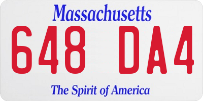 MA license plate 648DA4