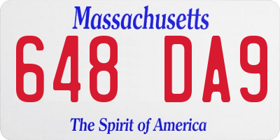 MA license plate 648DA9